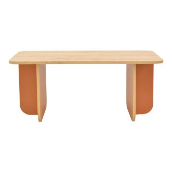 Alternative view of Τραπέζι Bοca  σε oak-κεραμιδί απόχρωση 100x60x42εκ