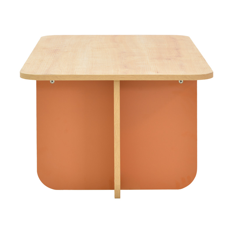 Τραπέζι Bοca σε oak-κεραμιδί απόχρωση 100x60x42εκ - Image 3