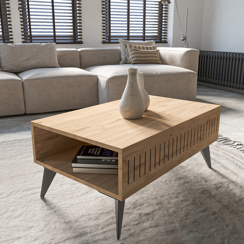 Τραπέζι Marla σε oak απόχρωση 90x56x40εκ - Image 2