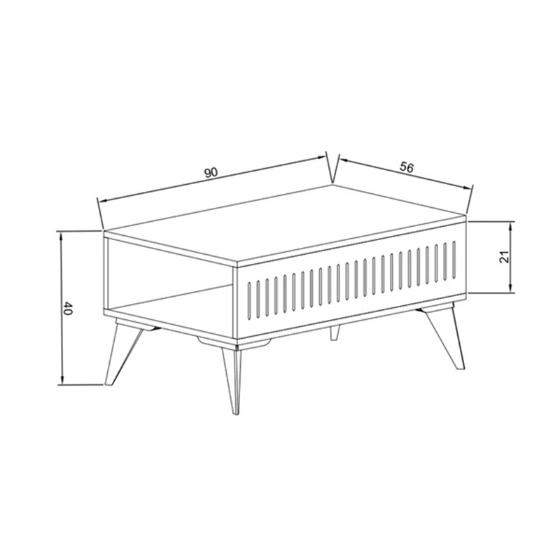 Τραπέζι Marla σε oak απόχρωση 90x56x40εκ - Image 3