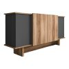 Μπουφές Diona pakoworld σε ανθρακί - oak απόχρωση 180x45x80εκ 197-000317