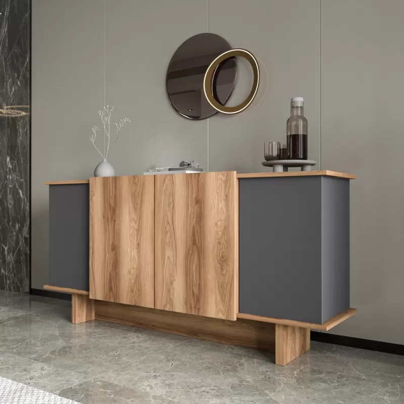 Μπουφές Zafore σε ανθρακί - oak απόχρωση 180x45x80εκ - Image 4