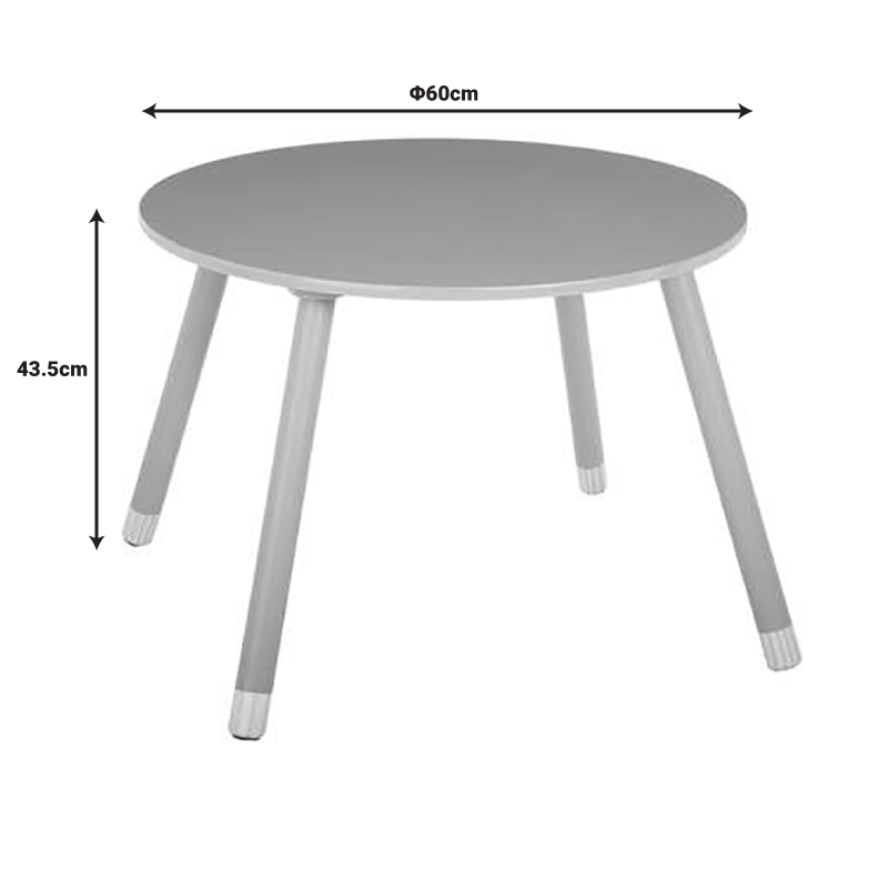Παιδικό τραπεζάκι Playful γκρι-φυσικό Φ60x43.5εκ - Image 2