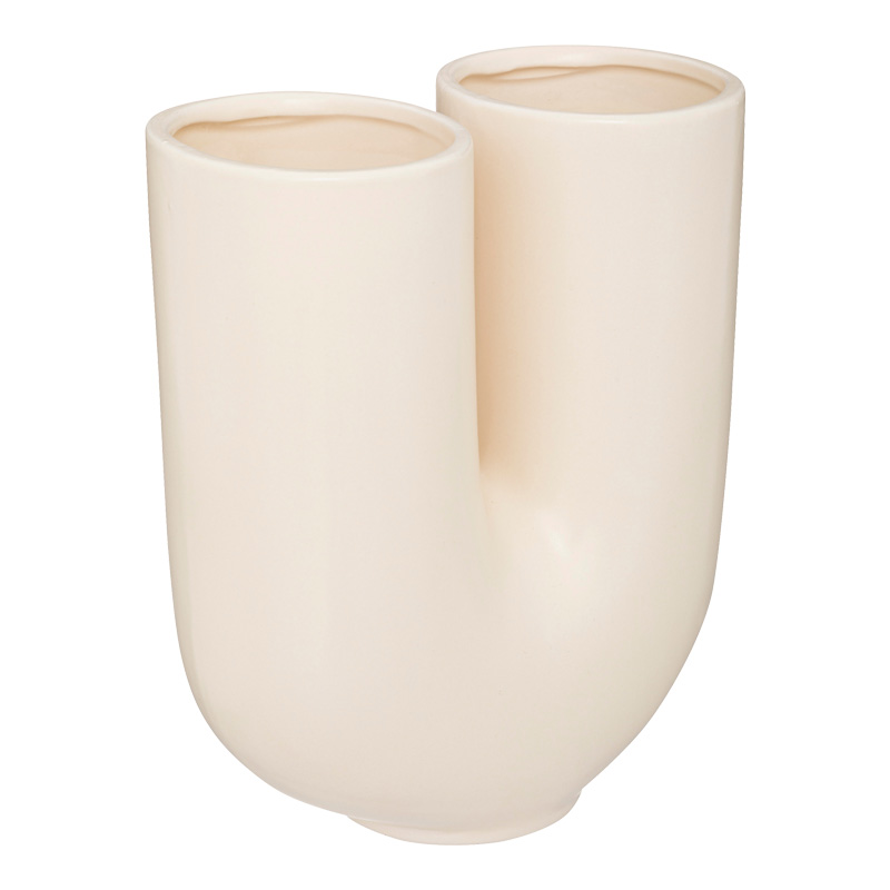 Βάζο Dorta pakoworld κεραμικό σε κρεμ απόχρωση 21x11.4x25εκ 199-000656