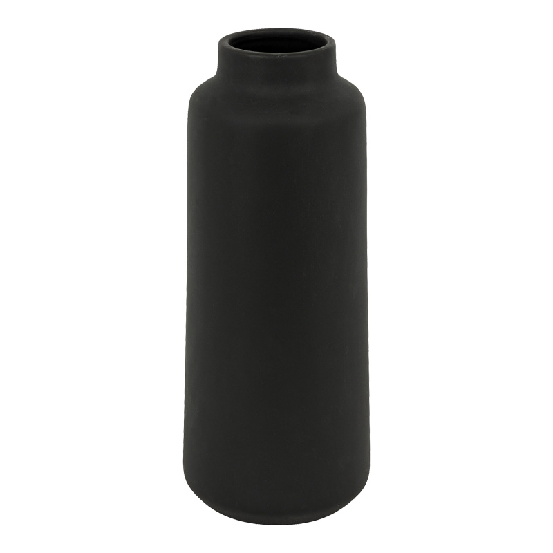 Βάζο Bender pakoworld κεραμικό σε μαύρη απόχρωση Φ12x30εκ 199-000660