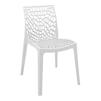 Καρέκλα Hush pakoworld pp σε λευκή απόχρωση 50x57x81εκ 326-000032