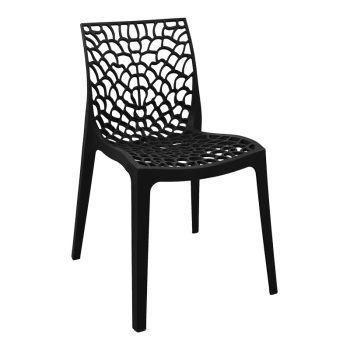 Καρέκλα Hush pakoworld pp σε μαύρη απόχρωση 50x57x81εκ 326-000033