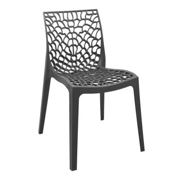 Καρέκλα Hush pakoworld pp σε ανθρακί απόχρωση 50x57x81εκ 326-000034