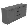 Μπουφές Doha pakoworld σε ανθρακί απόχρωση 180x45x80.5εκ 361-000072