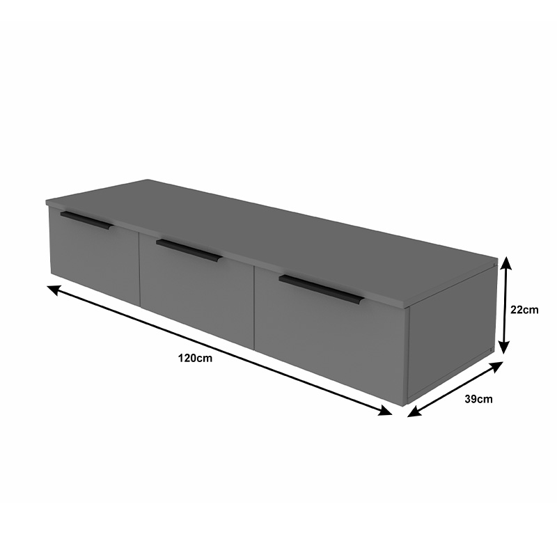 Κονσόλα με 3 συρτάρια Doha σε μαύρη με oak απόχρωση 120x39x22cm - Image 4