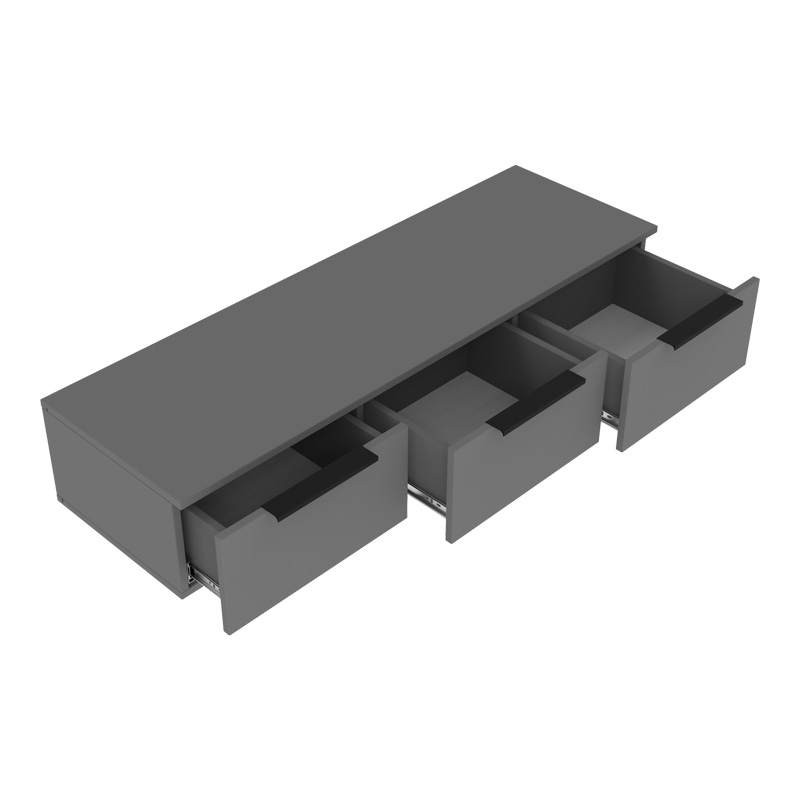 Κονσόλα με 3 συρτάρια Doha σε ανθρακί απόχρωση 120x39x22cm - Image 2