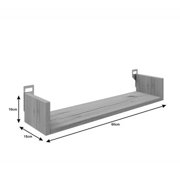 Alternative view of Ραφιέρα τοίχου Derva  σε cement γκρι απόχρωση 60x15x10cm