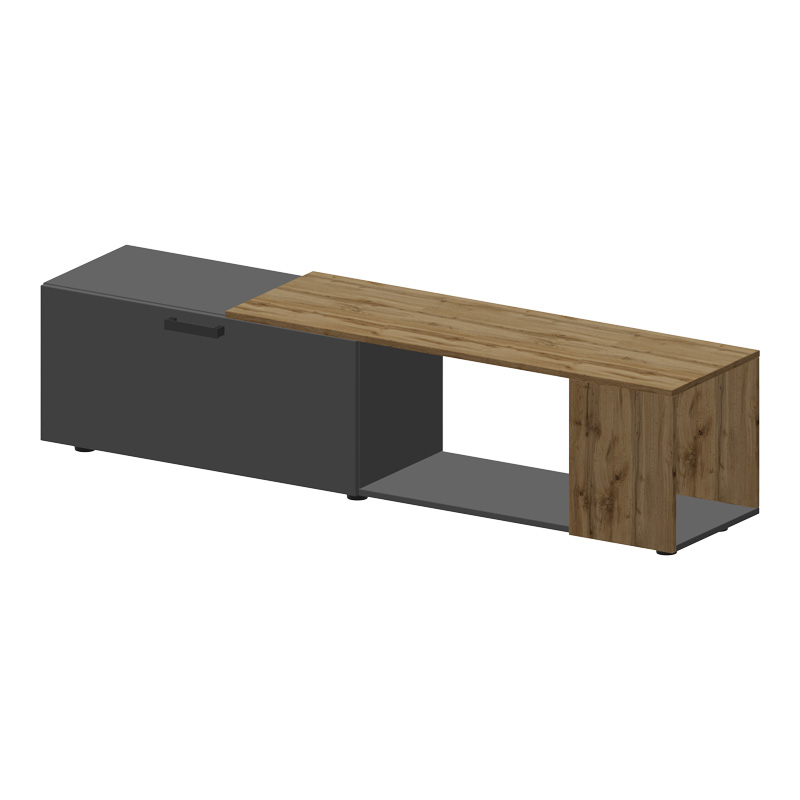 Σύνθετο σαλονιού Poelfy σε ανθρακί-oak απόχρωση 170x37.5x42εκ - Image 3