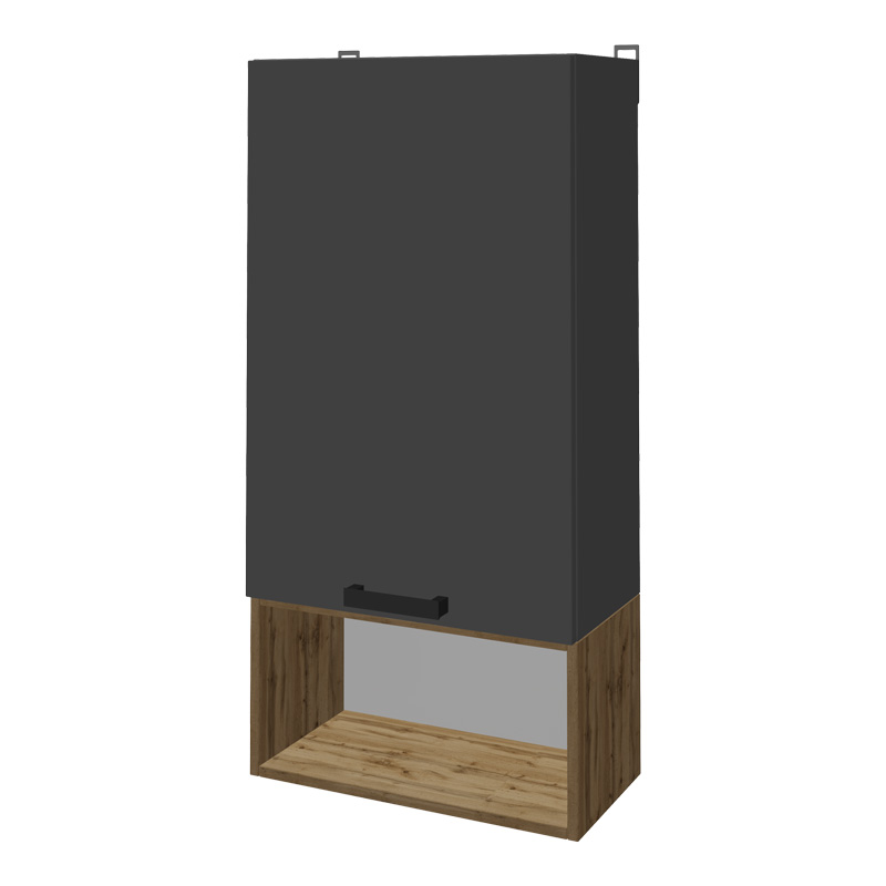 Σύνθετο σαλονιού Poelfy σε ανθρακί-oak απόχρωση 170x37.5x42εκ - Image 4