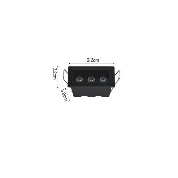 Alternative view of Inlight Downlight σποτ 3*3W 3CCT σε μαύρη απόχρωση (X00190B)