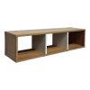 Ραφιέρα τοίχου Flevior pakoworld σε sonoma με λευκή απόχρωση 90x22x25.6εκ 049-000103