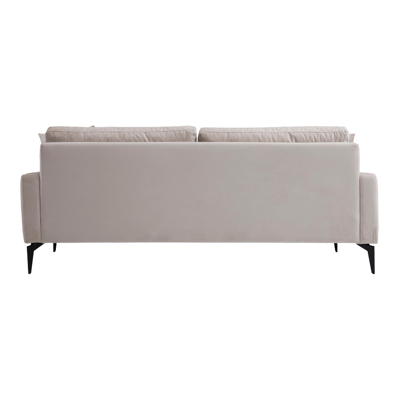 Καναπές 2θέσιος Fortune βελούδο μπεζ-μαύρο 175x90x88εκ - Image 6