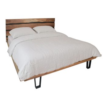 Κρεβάτι Imena  pakoworld μασίφ ξύλο ακακίας σε φυσική απόχρωση 160x200εκ 113-000050