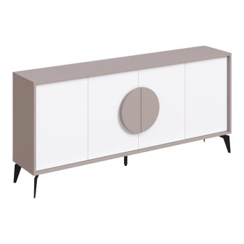 Μπουφές Gora pakoworld σε λευκή με μόκα απόχρωση  180x35.6x82εκ 119-001236