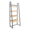 Βιβλιοθήκη Ryder pakoworld σε oak-μαύρη απόχρωση 75x36x185εκ 197-000293