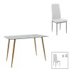 Τραπεζαρία Cuba-Parker pakoworld σετ 5τεμ sonoma-λευκό 120x80x75εκ 200-001209