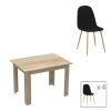Τραπεζαρία Manka-Bella pakoworld σετ 5τεμ σε sonoma απόχρωση 110x80x70εκ 200-001227