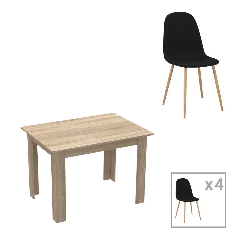 Τραπεζαρία Manka-Bella pakoworld σετ 5τεμ σε sonoma απόχρωση 110x80x70εκ 200-001227