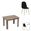 Τραπεζαρία Manka-Bella pakoworld σετ 5τεμ σε sonoma truffle απόχρωση 110x80x70εκ 200-001228