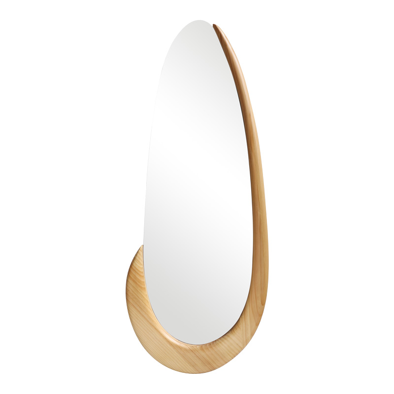 Καθρέπτης οβάλ Marly pakoworld mdf σε φυσική απόχρωση 50.5x4x127εκ 233-000037