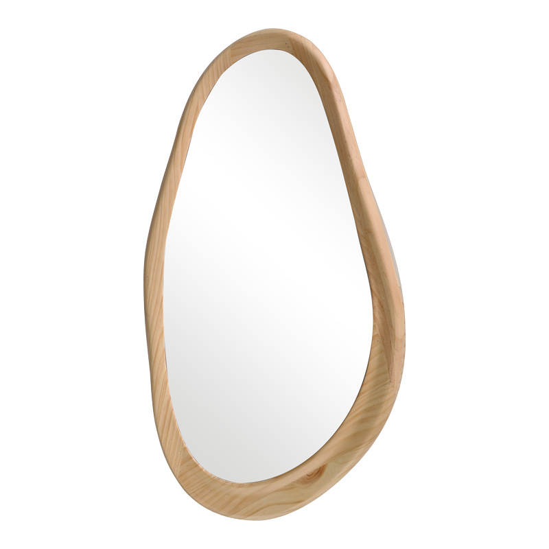 Καθρέπτης οβάλ Baloa mdf σε φυσική απόχρωση 44x4x80εκ - Image 3