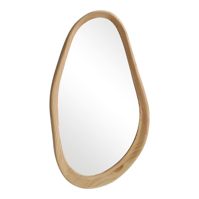 Καθρέπτης οβάλ Baloa pakoworld mdf σε φυσική απόχρωση 44x4x80εκ 233-000038