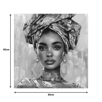 Alternative view of Πίνακας σε καμβά Turban 3D Inart 80x3x80εκ