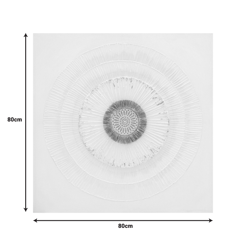 Πίνακας σε καμβά Circled 3D Inart 80x3x80εκ - Image 2