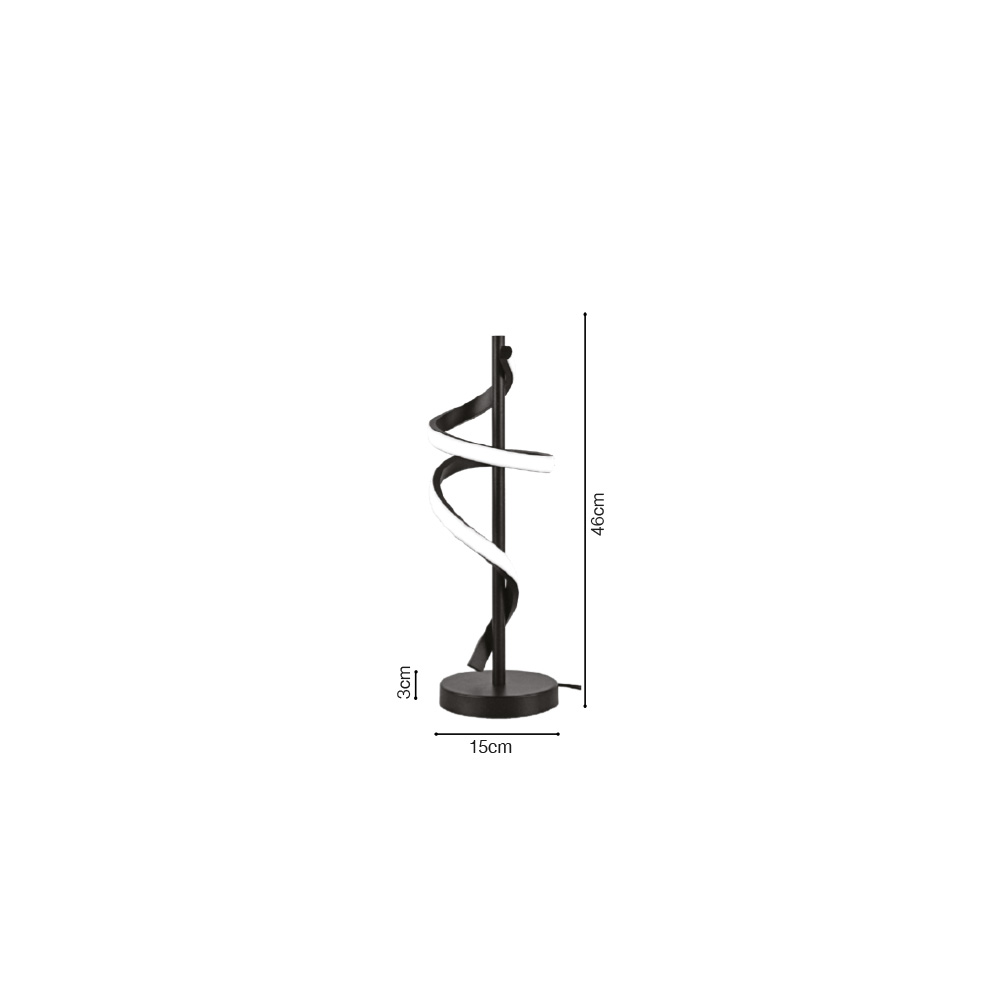 Inlight Επιτραπέζιο φωτιστικό σε μαύρο χρώμα LED 14W D:15x46cm (3062-Black) - Image 2