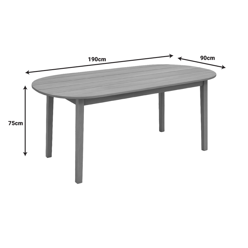 Τραπέζι Skyl teak ξύλο σε φυσική απόχρωση 190x90x75εκ - Image 2