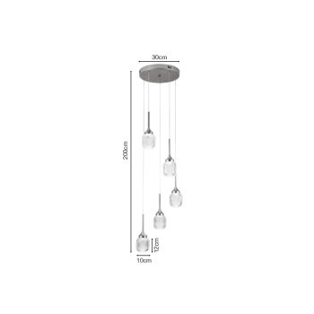 Alternative view of Inlight Κρεμαστό φωτιστικό LED 5*10W από χρυσαφί μέταλλο και ακρυλικό D:30x200cm (4077-5-Golden)