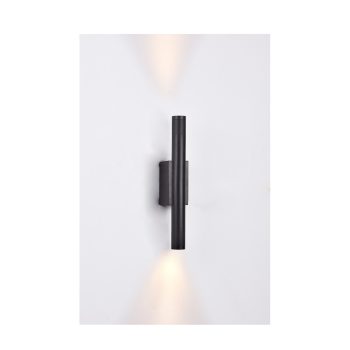 Inlight Επιτοίχιο φωτιστικό LED 2*5W 3000K σε μαύρη απόχρωση απο αλουμίνιο D:30x6cm (43061-Black)