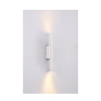 Inlight Επιτοίχιο φωτιστικό LED 2*5W 3000K σε λευκ΄ή απόχρωση απο αλουμίνιο D:30x6cm (43061-White)