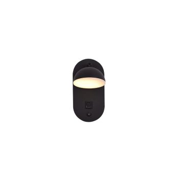Alternative view of Inlight Επιτοίχιο φωτιστικό LED 7W 3000K από μαύρο μέταλλο D:22x14cm (43062)