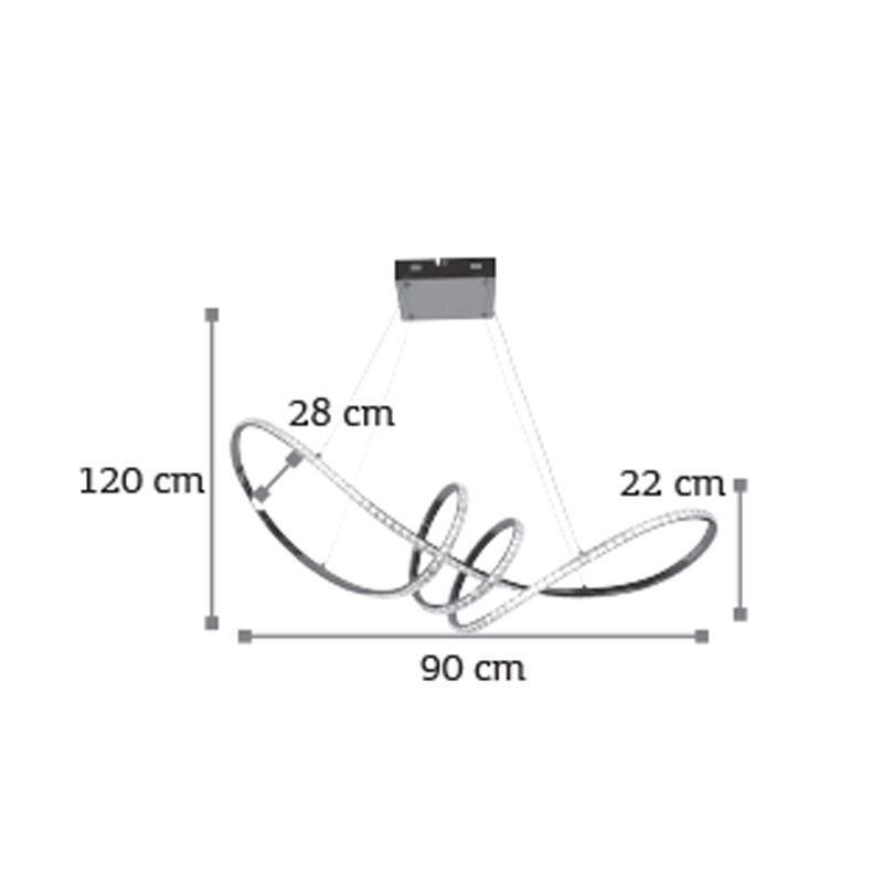 InLight Κρεμαστό φωτιστικό LED 75W 4000K από χρώμιο αλουμίνιο και κρύσταλλα D:90cm (6182-Χρώμιο) - Image 2