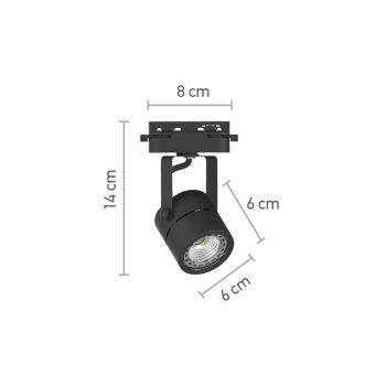 Alternative view of InLight Σποτ Ράγας Μαύρο 1XGU10 D:8cmX14cm (T00600-BL)