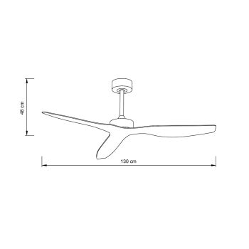 Alternative view of it-Lighting Trent - Fan in White and wooden Color (102000615)
