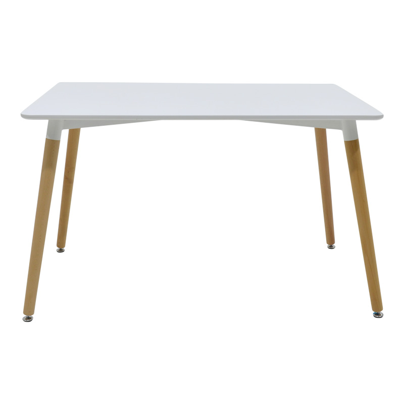 Τραπεζαρία Natali-Noor σετ 5τεμ MDF λευκό-μπεζ ύφασμα 120x80x76εκ - Image 6