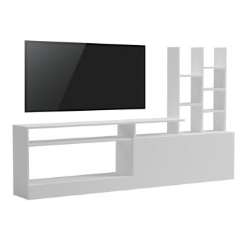 Σύνθετο σαλονιού Seruno pakoworld σε λευκή απόχρωση 170x25x100εκ 230-000067