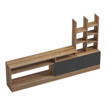 Alternative view of Σύνθετο σαλονιού Seruno  oak - μαύρο μαρμάρου 170x25x100εκ