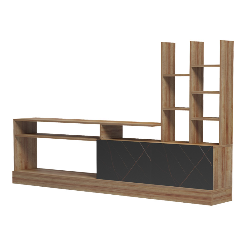 Σύνθετο σαλονιού Seruno oak - μαύρο μαρμάρου 170x25x100εκ - Image 4