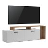 Έπιπλο τηλεόρασης Tobler pakoworld σε oak- λευκή απόχρωση 170x40x53εκ 230-000070