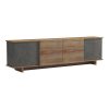 Έπιπλο τηλεόρασης Zafore pakoworld σε oak-καφέ antique απόχρωση 180x33x50εκ 230-000072