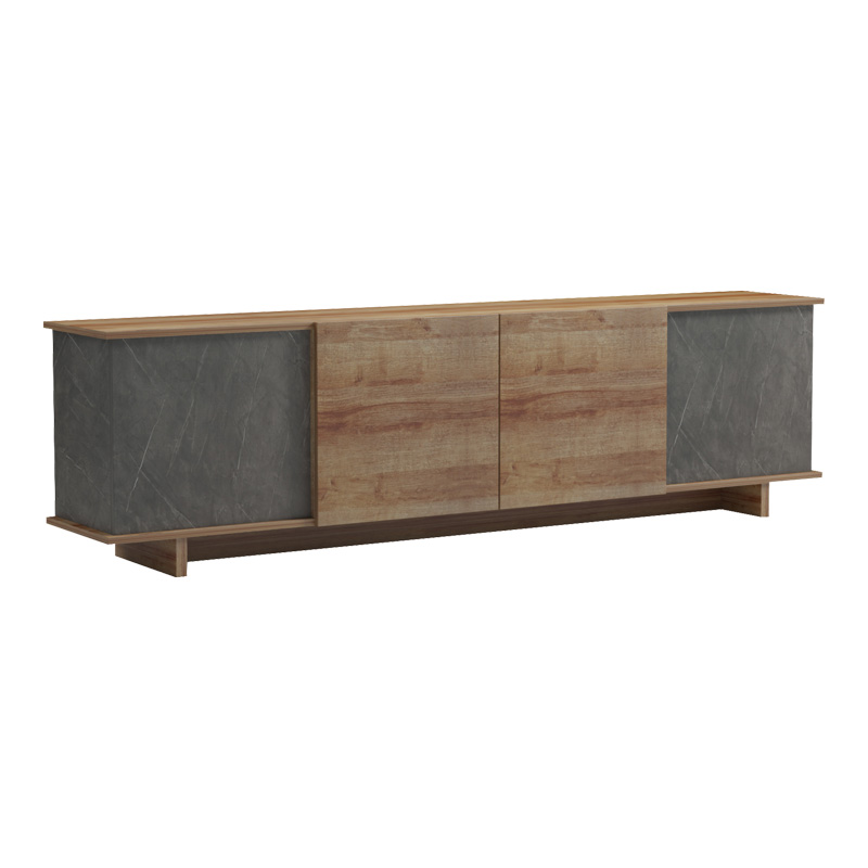 Έπιπλο τηλεόρασης Zafore pakoworld σε oak-καφέ antique απόχρωση 180x33x50εκ 230-000072