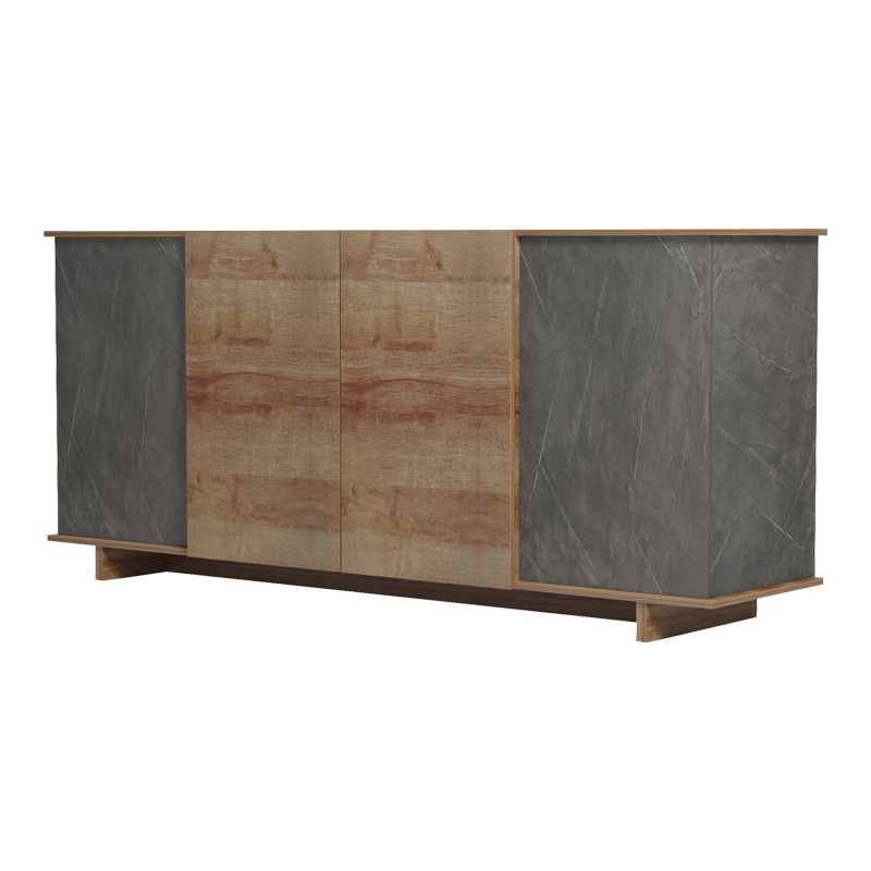 Μπουφές Zafore σε oak-γκρι μαρμάρου 180x45x80εκ - Image 4
